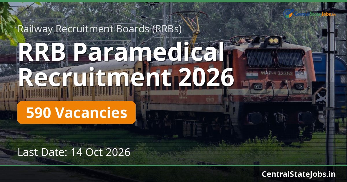 RRB Paramedical Recruitment 2026 — 590 Vacancies