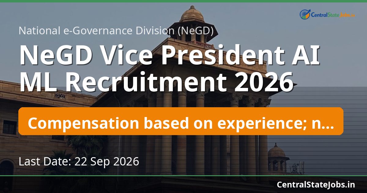 NeGD Vice President AI ML Recruitment 2026