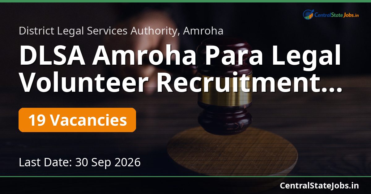 DLSA Amroha Para Legal Volunteer Recruitment 2026