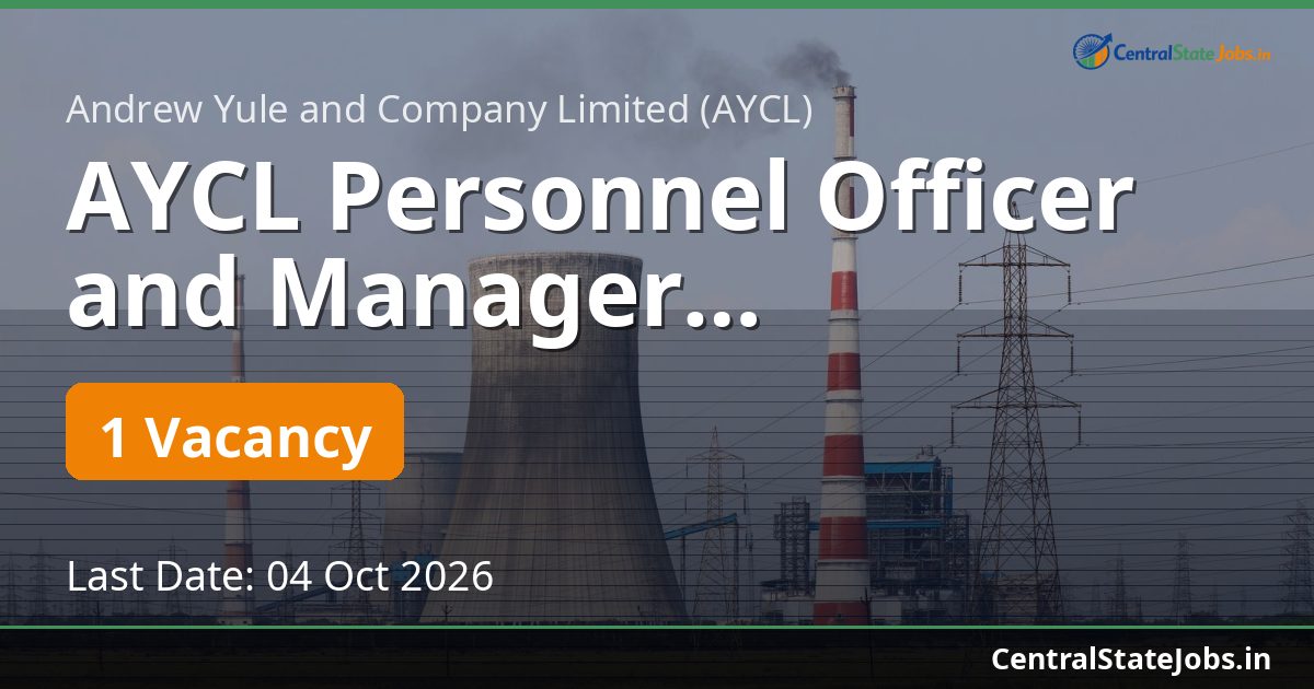 AYCL Personnel Officer and Manager Recruitment 2026