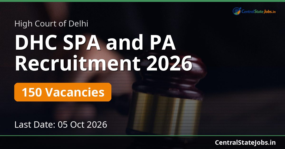 DHC SPA and PA Recruitment 2026 — 150 Vacancies