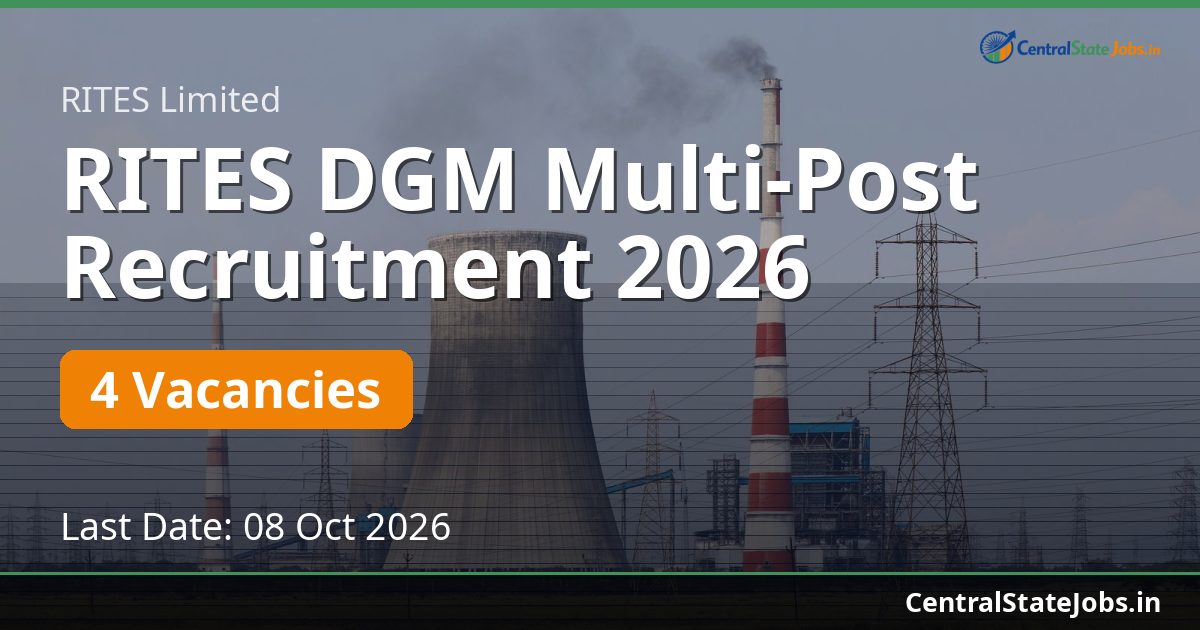 RITES DGM Multi-Post Recruitment 2026