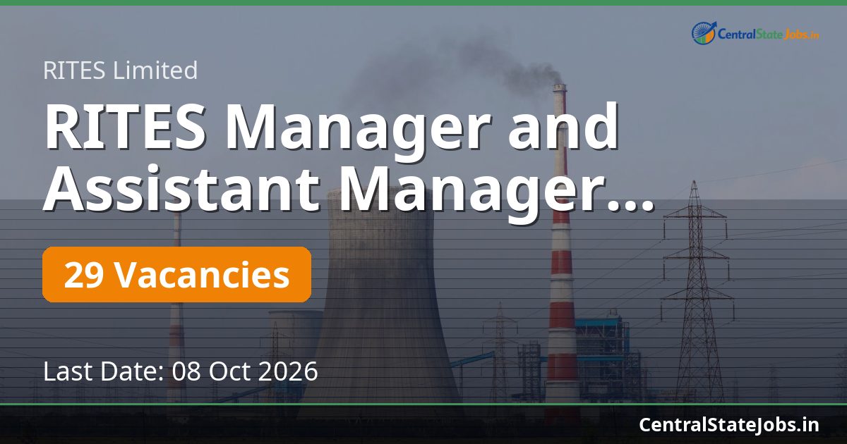 RITES Manager and Assistant Manager Recruitment 2026