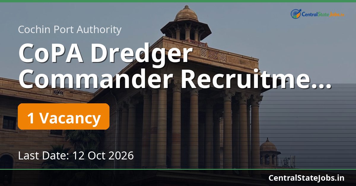 CoPA Dredger Commander Recruitment 2026