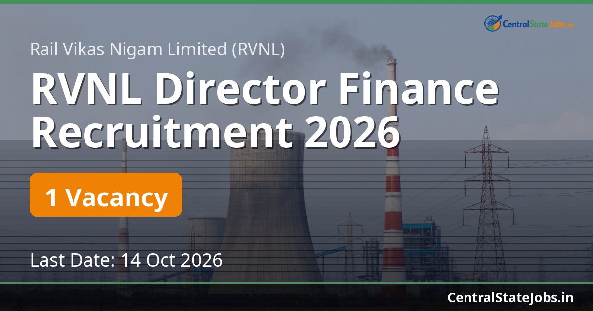RVNL Director Finance Recruitment 2026