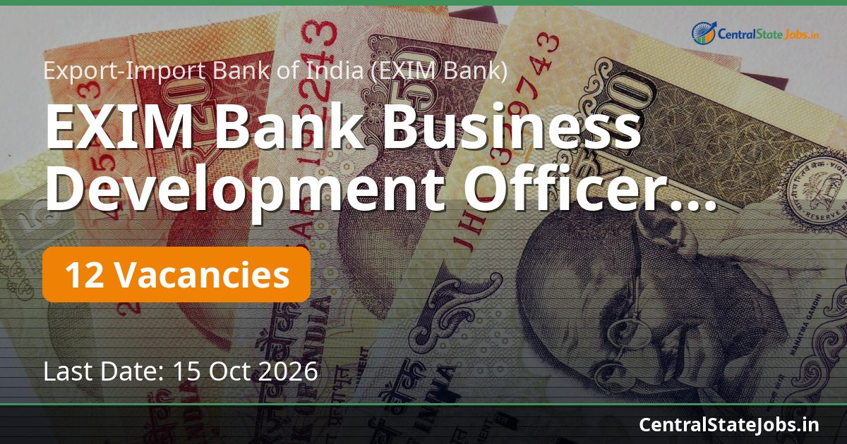 EXIM Bank Business Development Officer Recruitment 2026