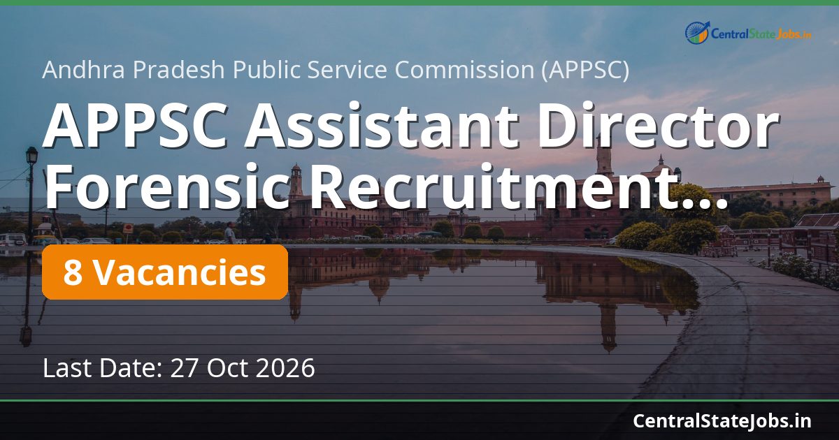 APPSC Assistant Director Forensic Recruitment 2026