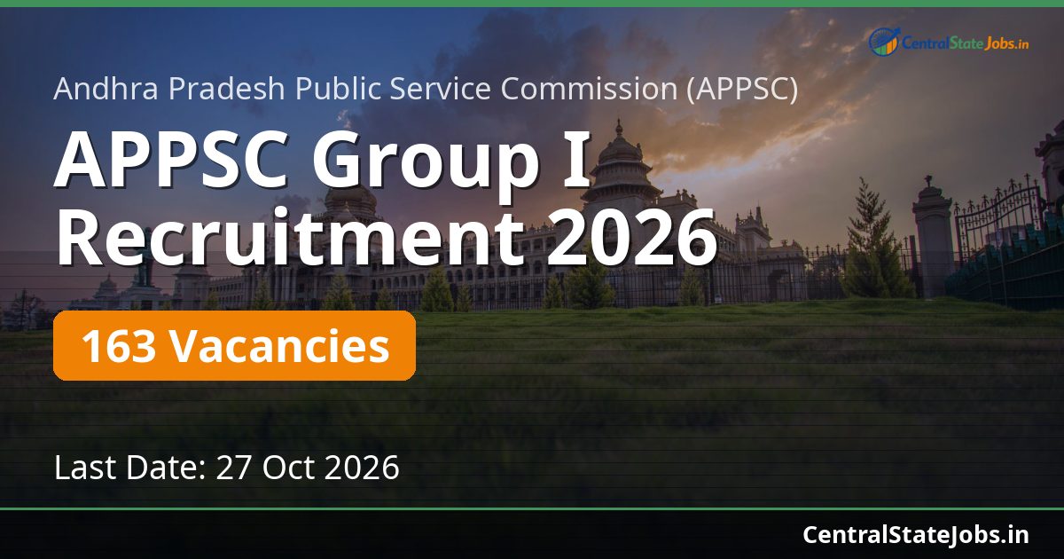 APPSC Group I Recruitment 2026 — 163 Vacancies