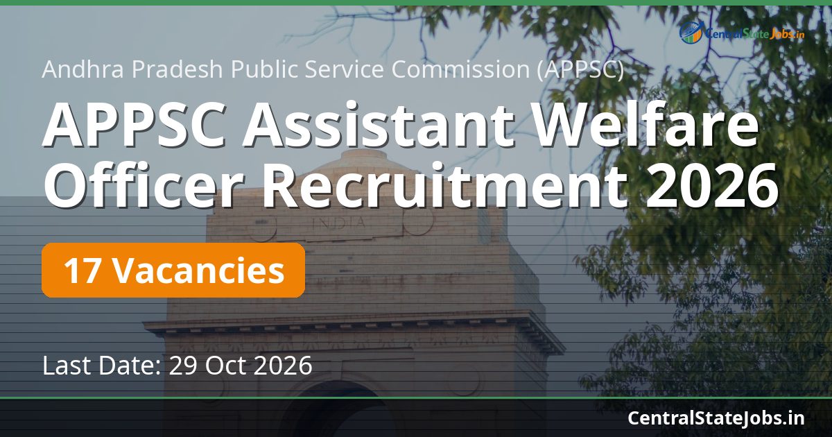 APPSC Assistant Welfare Officer Recruitment 2026