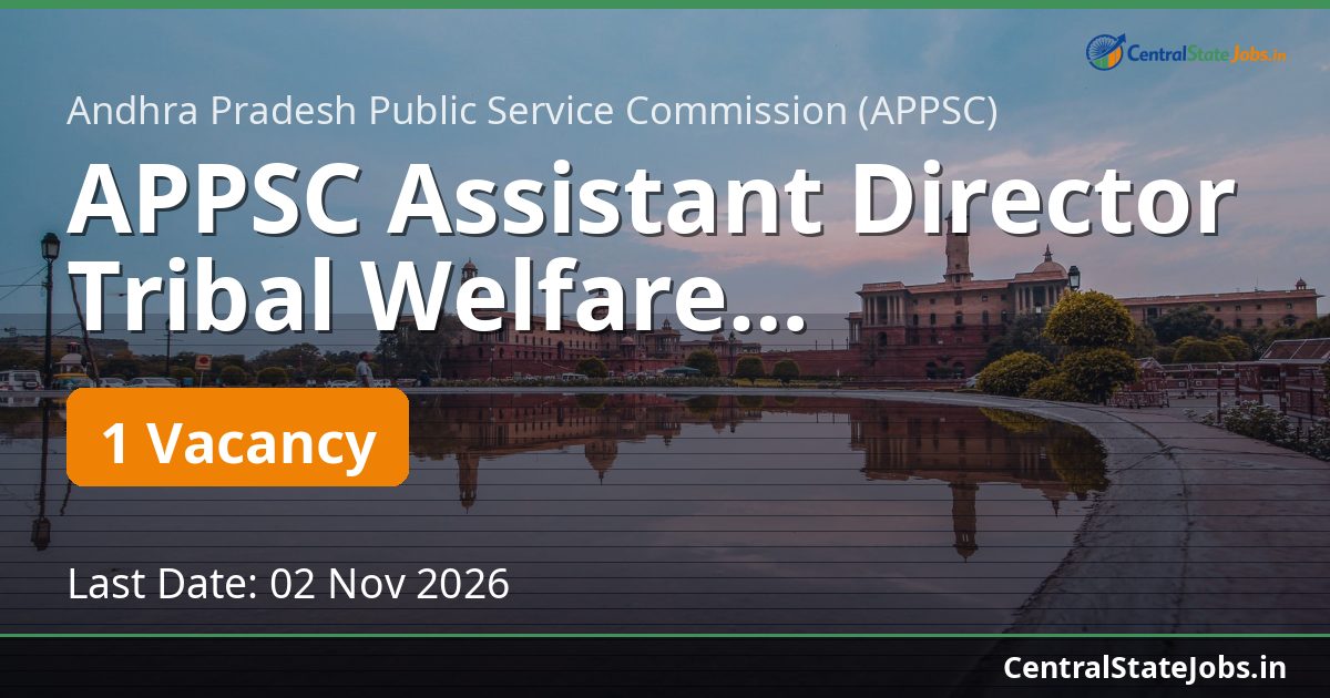 APPSC Assistant Director Tribal Welfare Recruitment 2026