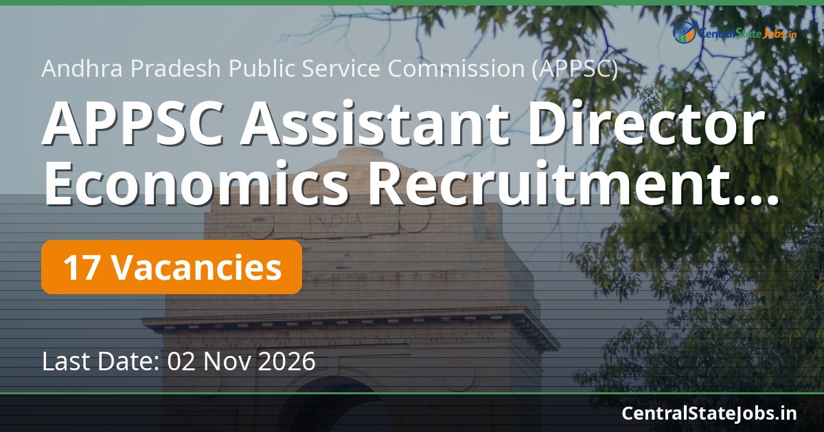 APPSC Assistant Director Economics Recruitment 2026