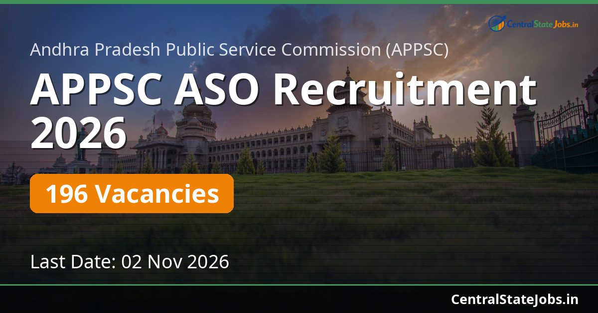 APPSC ASO Recruitment 2026 — 196 Vacancies