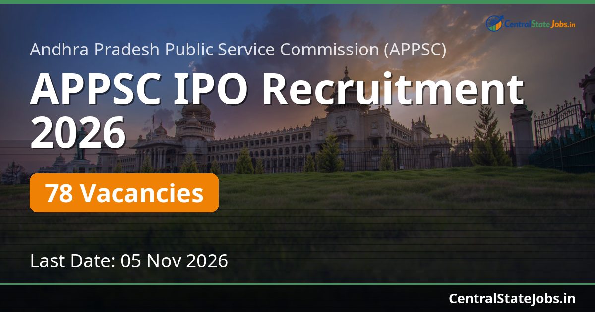 APPSC IPO Recruitment 2026 — 78 Vacancies
