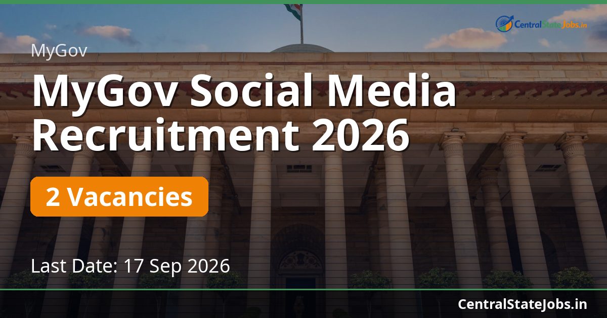 MyGov Social Media Recruitment 2026