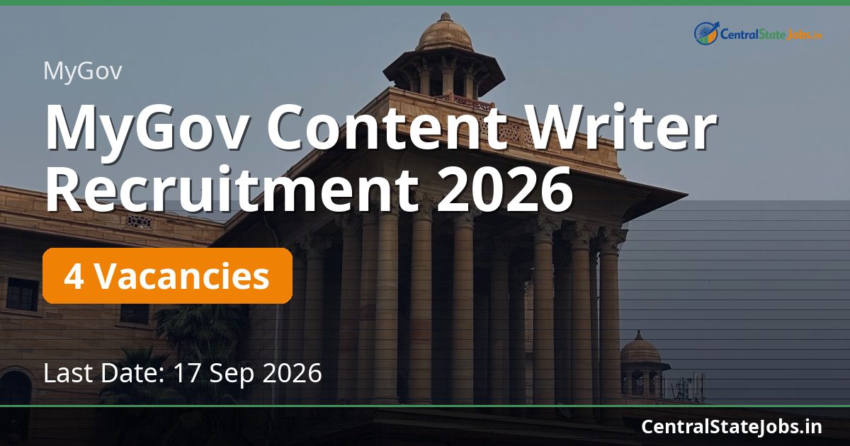 MyGov Content Writer Recruitment 2026