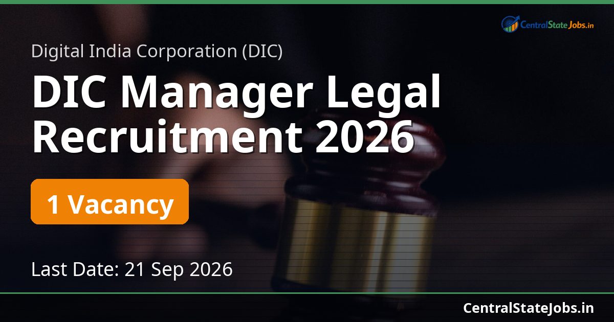 DIC Manager Legal Recruitment 2026