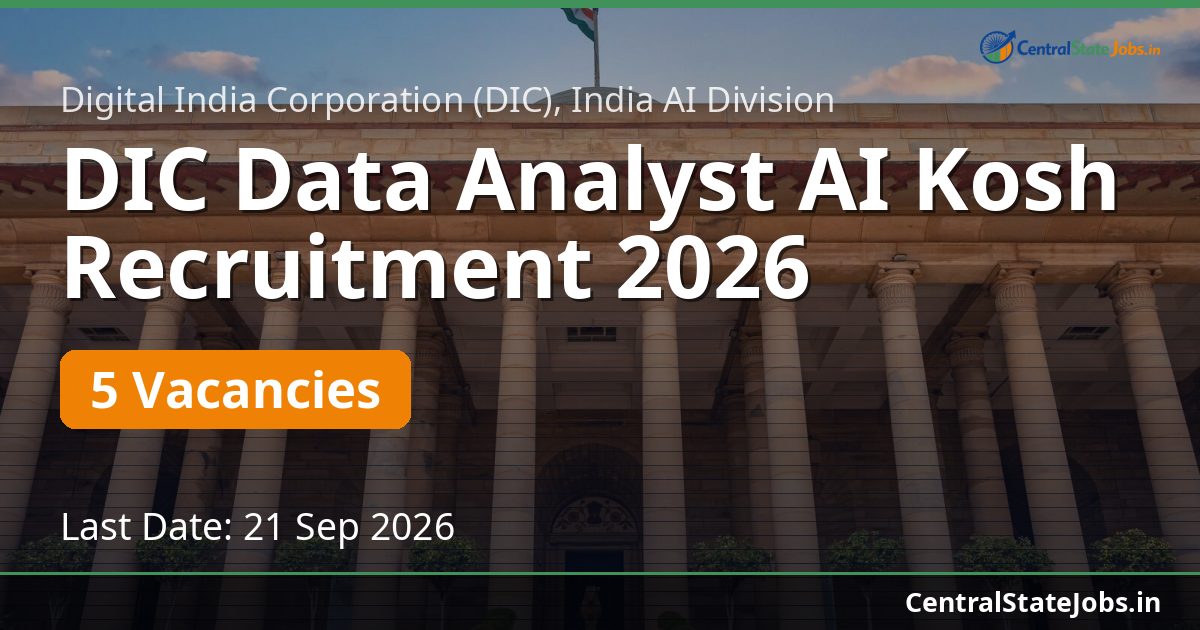 DIC Data Analyst AI Kosh Recruitment 2026