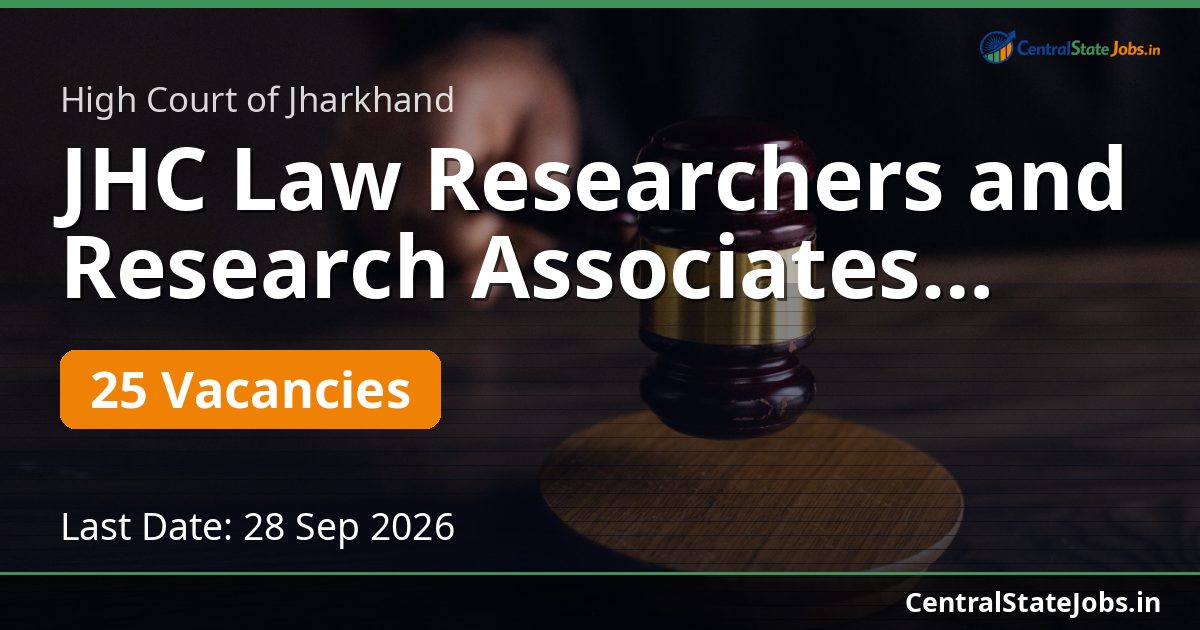 JHC Law Researchers and Research Associates Recruitment 2026