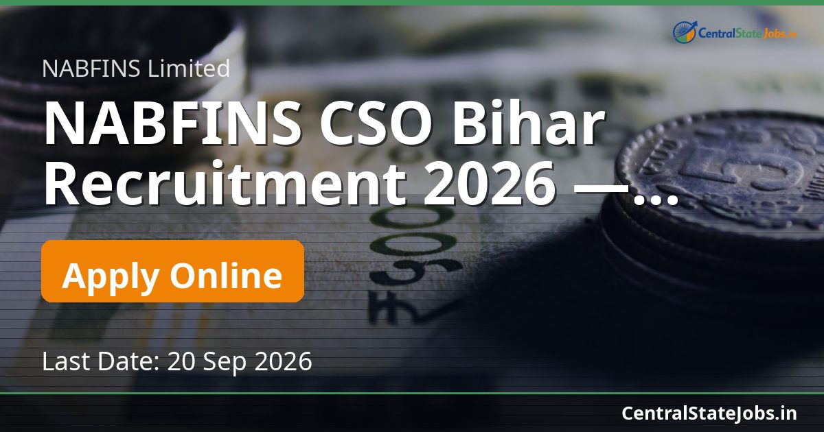 NABFINS CSO Bihar Recruitment 2026 — OPS/1124