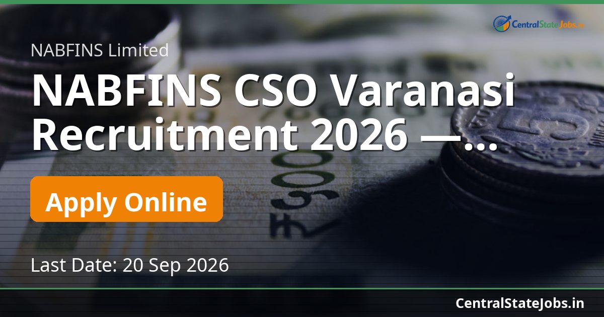 NABFINS CSO Varanasi Recruitment 2026 — OPS/1126