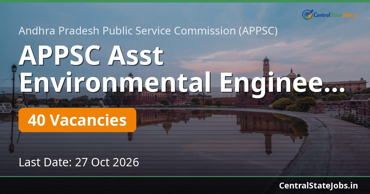 APPSC Asst Environmental Engineer 2026 — 40 Vacancies