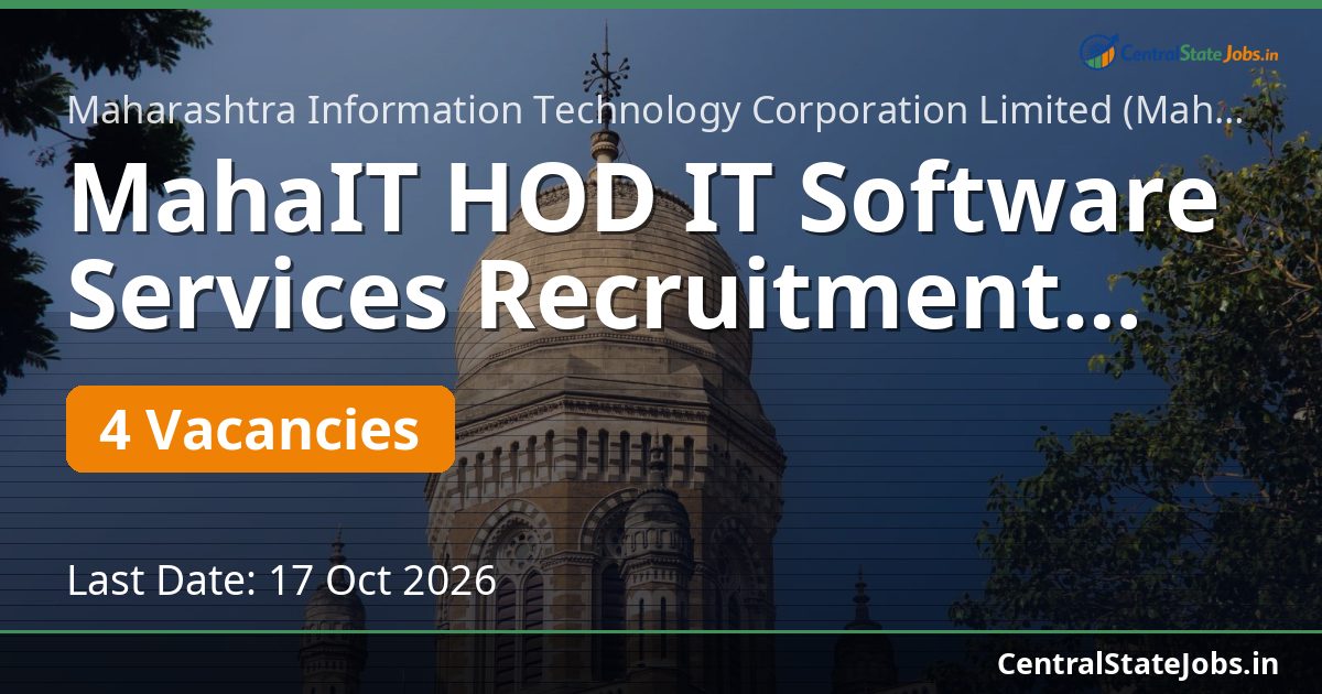 MahaIT HOD IT Software Services Recruitment 2026