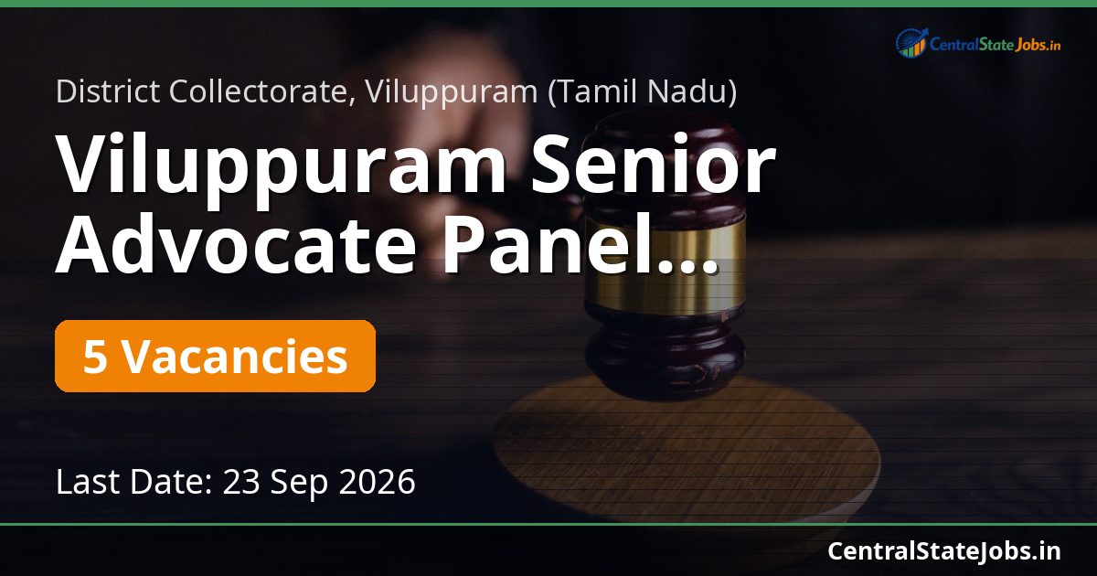 Viluppuram Senior Advocate Panel Recruitment 2026