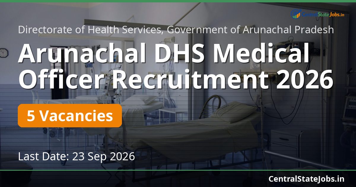 Arunachal DHS Medical Officer Recruitment 2026