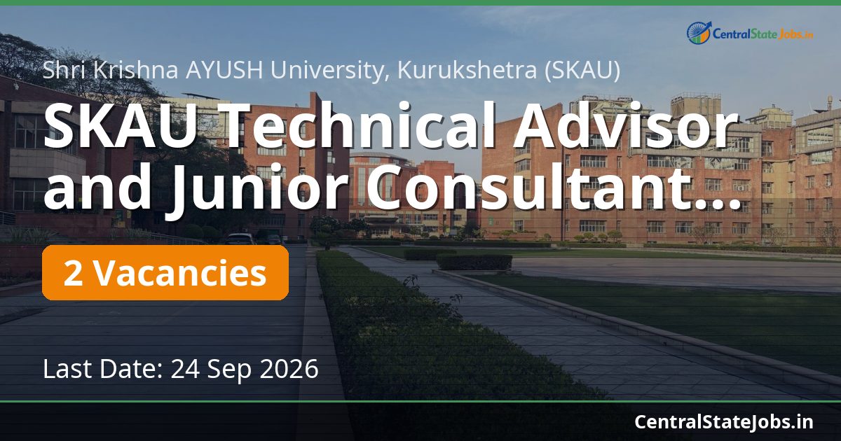 SKAU Technical Advisor and Junior Consultant 2026