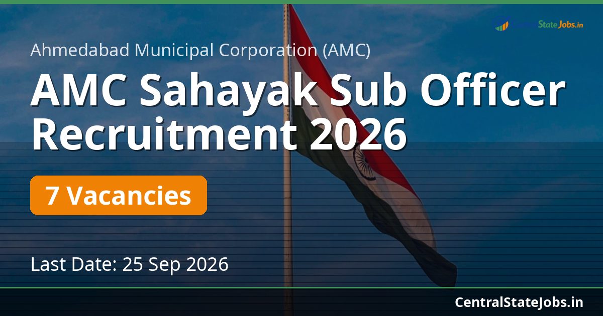 AMC Sahayak Sub Officer Recruitment 2026