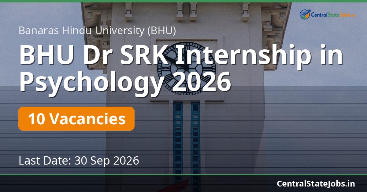 BHU Dr SRK Internship in Psychology 2026
