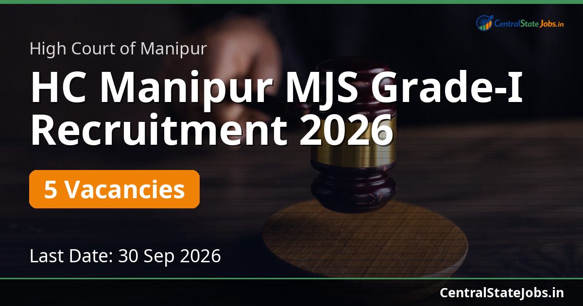 HC Manipur MJS Grade-I Recruitment 2026