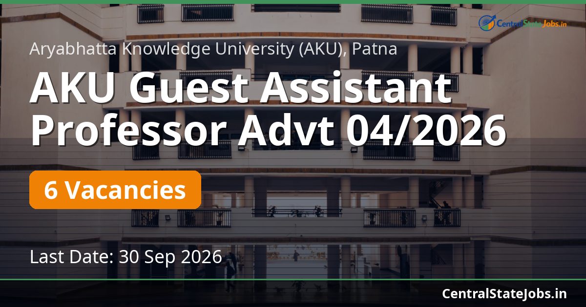 AKU Guest Assistant Professor Advt 04/2026