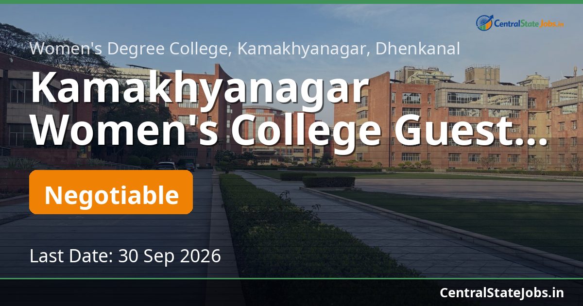 Kamakhyanagar Women's College Guest Faculty Economics 2026