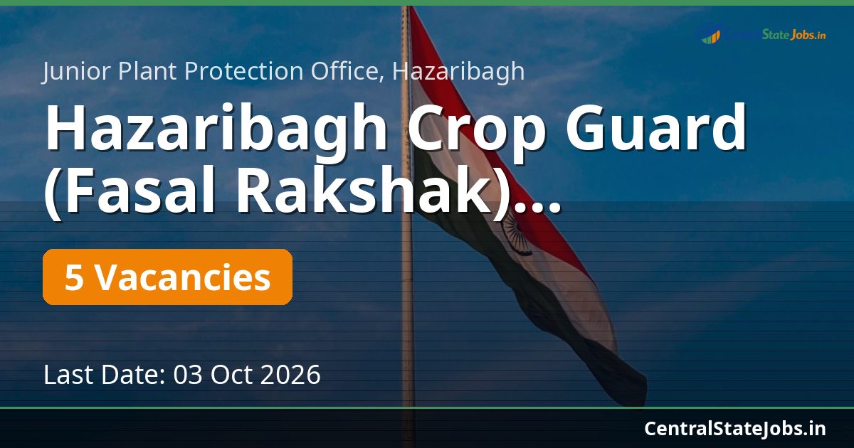 Hazaribagh Crop Guard (Fasal Rakshak) Recruitment 2026
