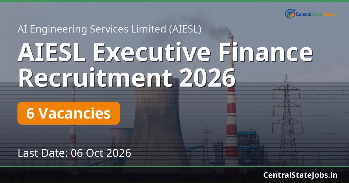 AIESL Executive Finance Recruitment 2026