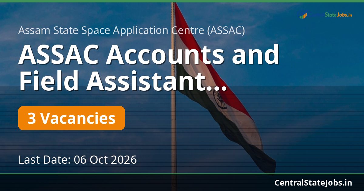 ASSAC Accounts and Field Assistant Recruitment 2026