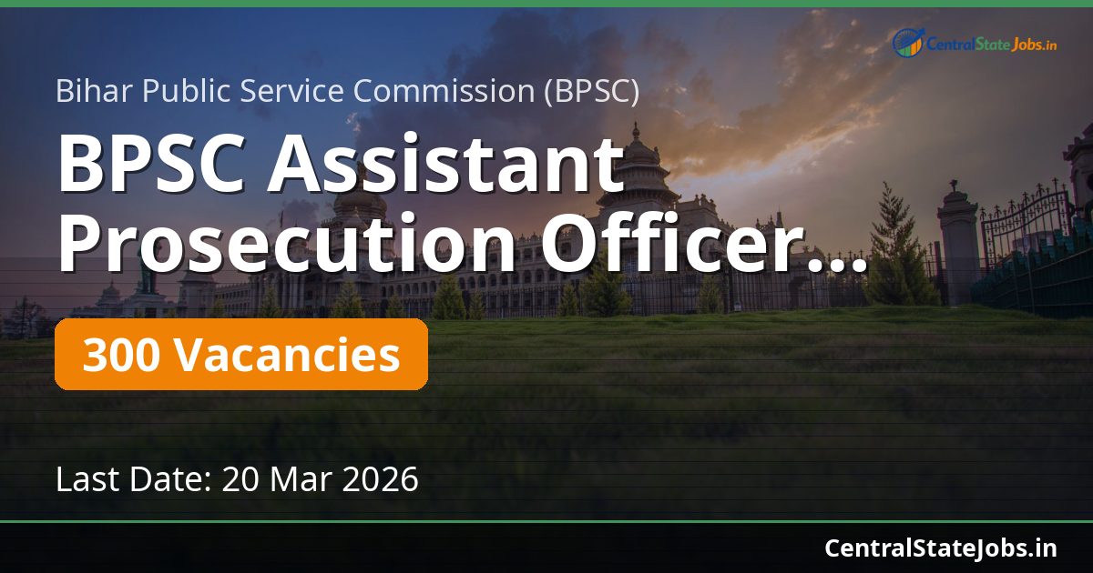 BPSC Assistant Prosecution Officer Recruitment 2026