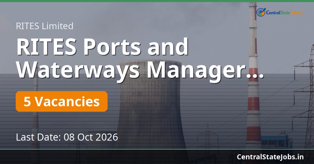 RITES Ports and Waterways Manager Recruitment 2026
