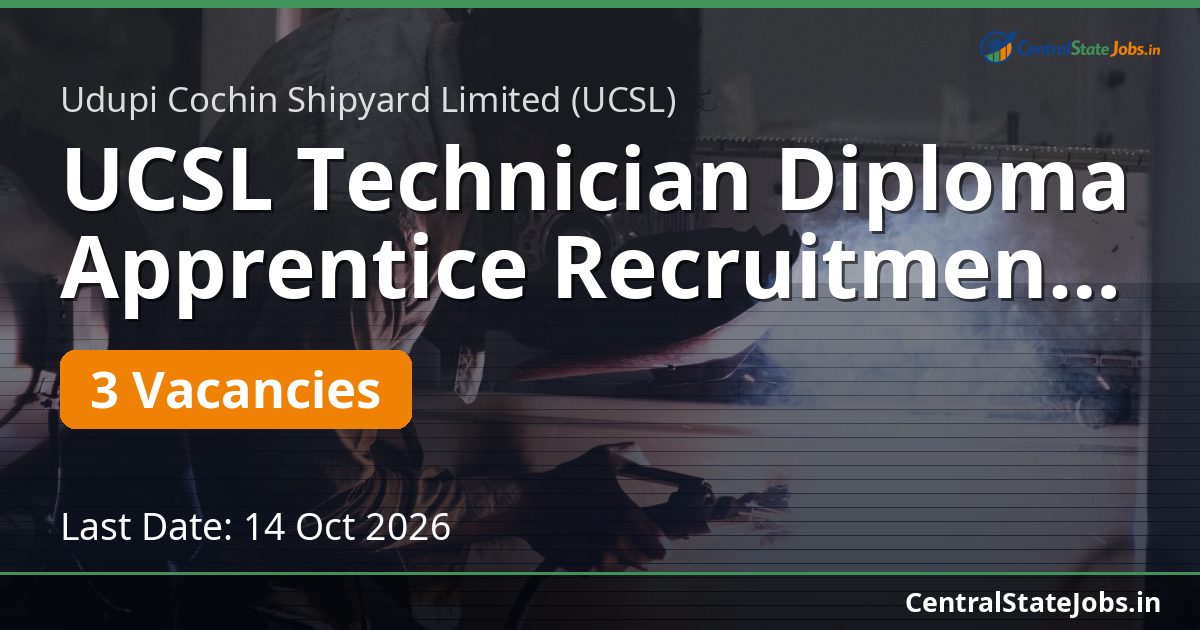 UCSL Technician Diploma Apprentice Recruitment 2026