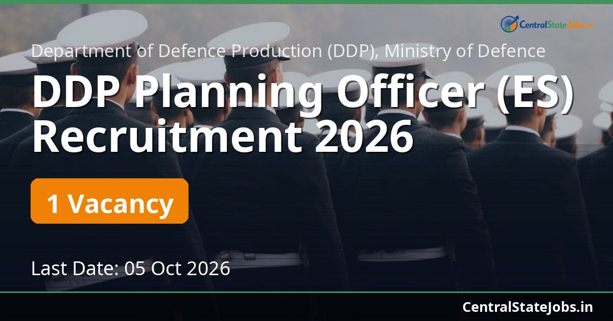 DDP Planning Officer (ES) Recruitment 2026