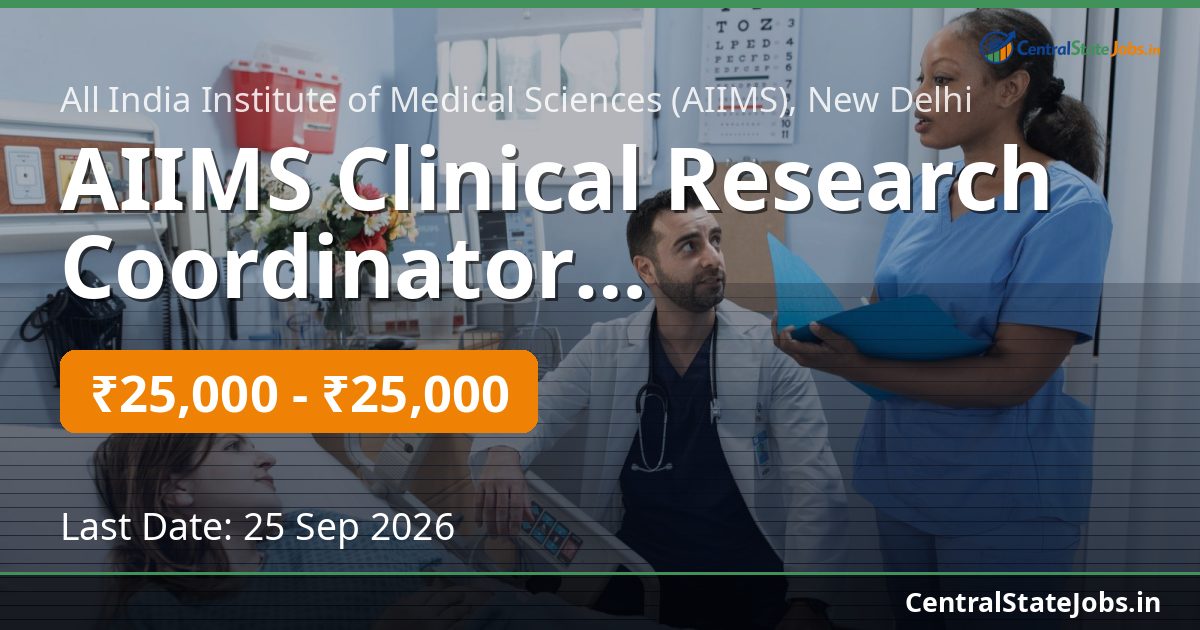 AIIMS Clinical Research Coordinator Rheumatology 2026