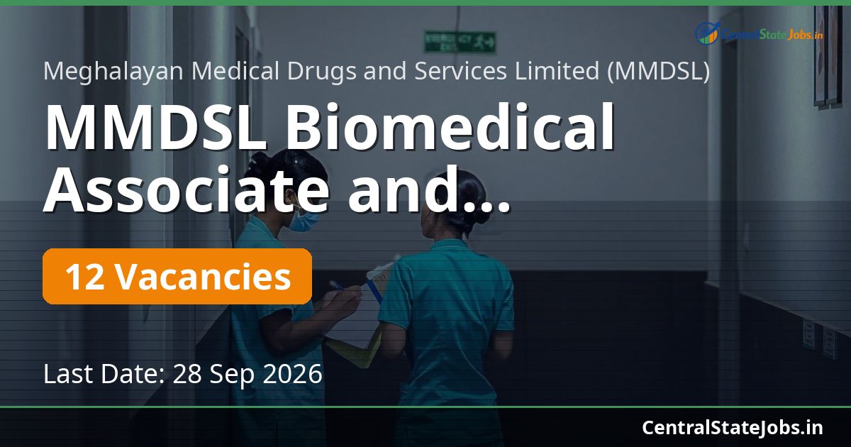 MMDSL Biomedical Associate and Pharmacist Recruitment 2026