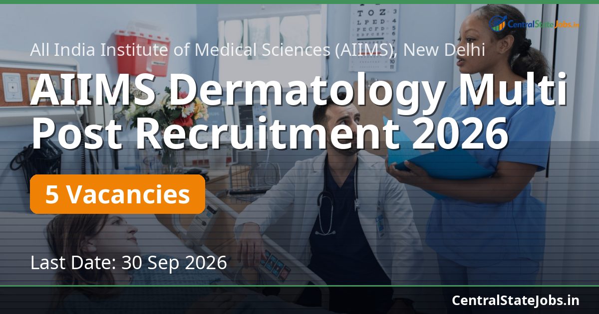 AIIMS Dermatology Multi Post Recruitment 2026