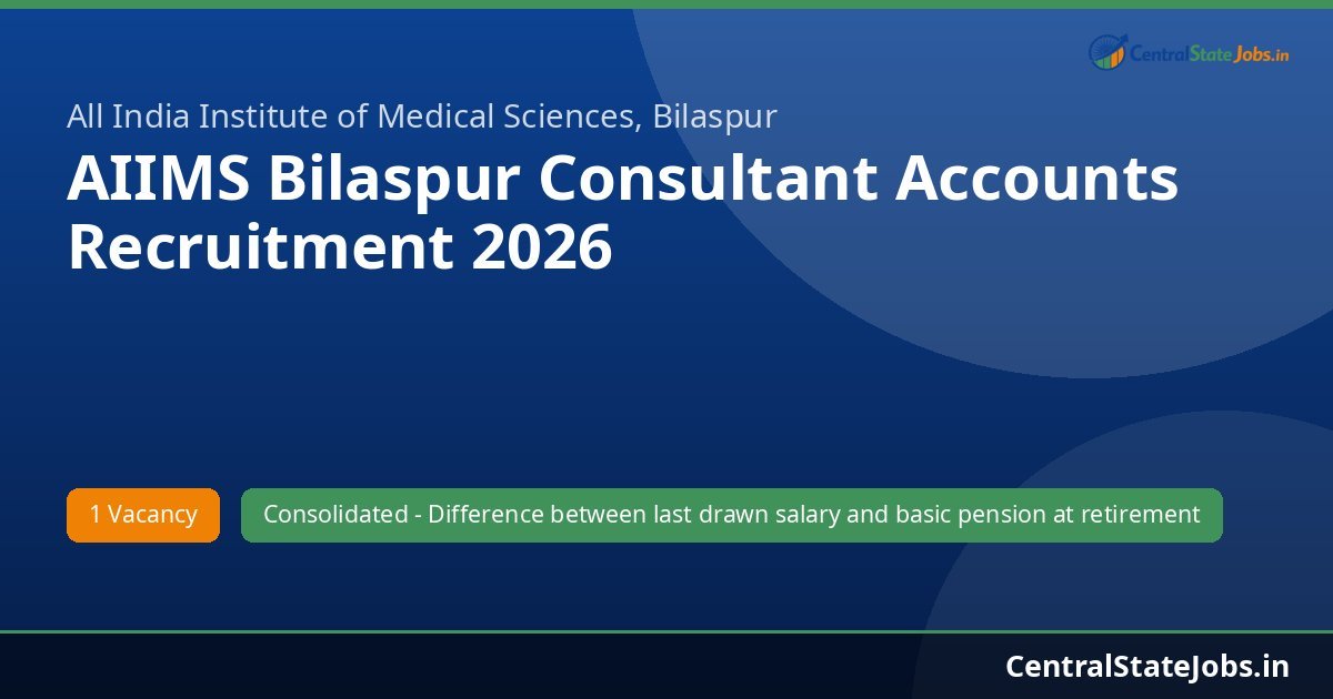 AIIMS Bilaspur Consultant Accounts Recruitment 2026