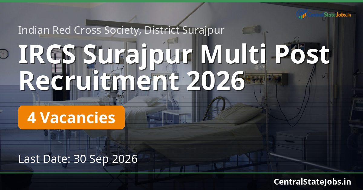 IRCS Surajpur Multi Post Recruitment 2026