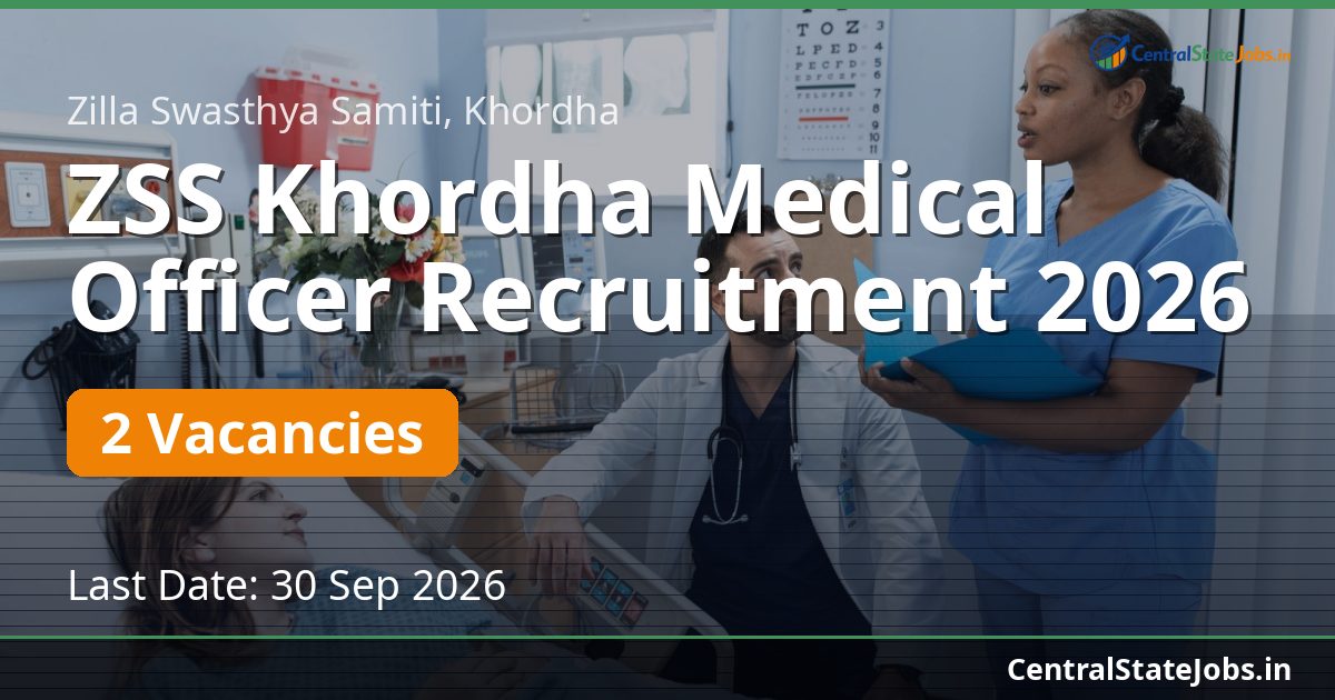 ZSS Khordha Medical Officer Recruitment 2026