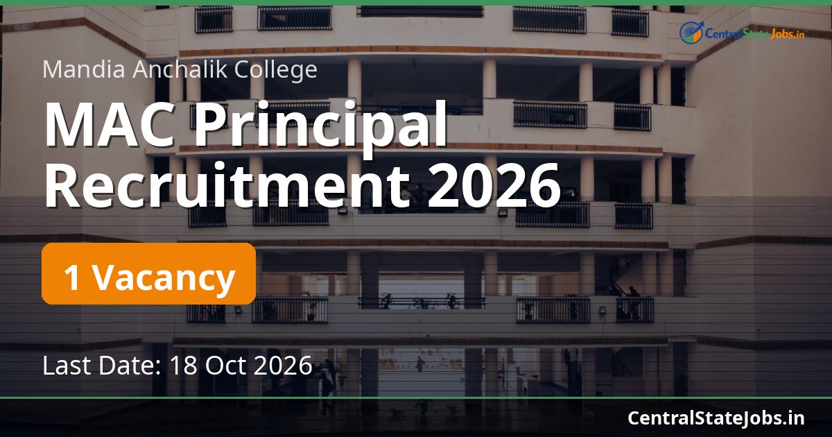 MAC Principal Recruitment 2026