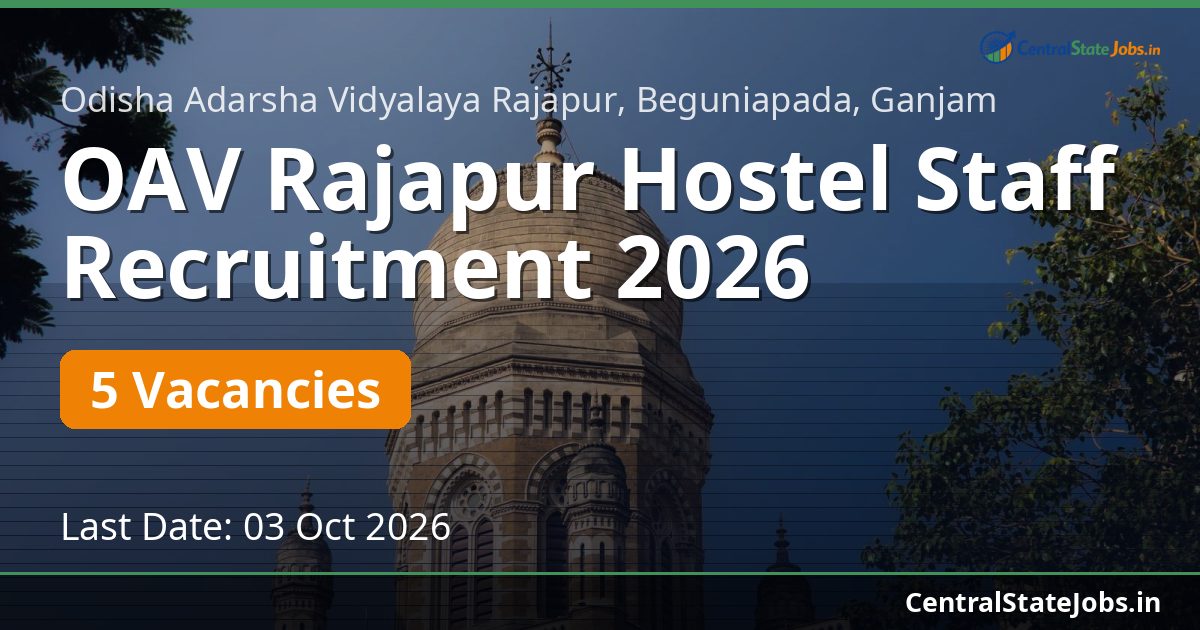 OAV Rajapur Hostel Staff Recruitment 2026