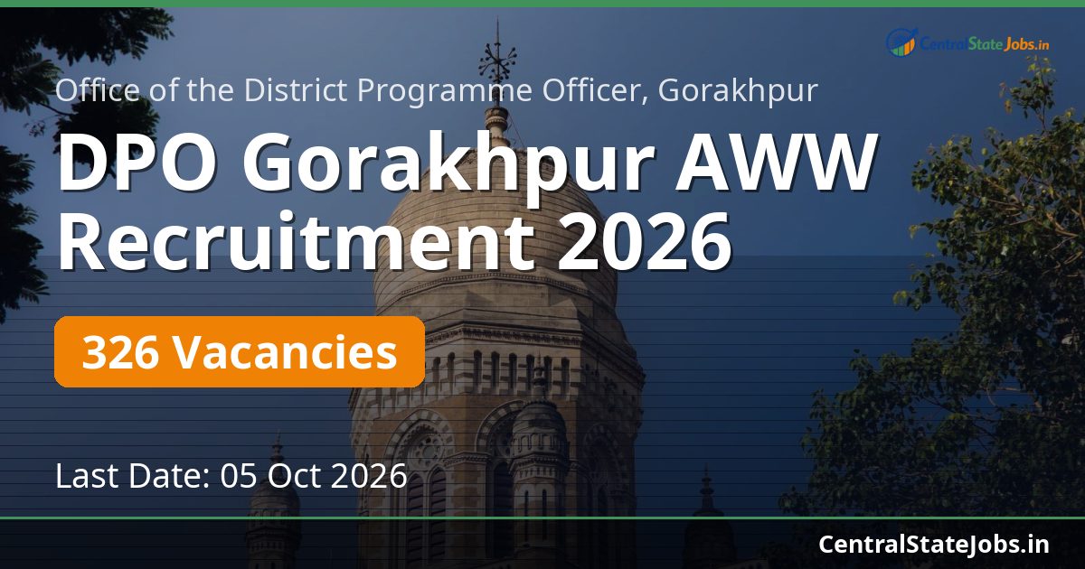 DPO Gorakhpur AWW Recruitment 2026 — 326 Vacancies